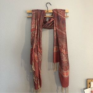 Cashmere / cotton blend Pink and Purple pashmina